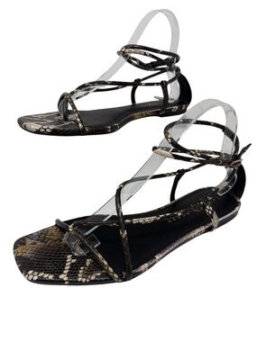 Katy Perry "The Luv" Snake Print Gladiator Strappy Flat Sandals - Size 10